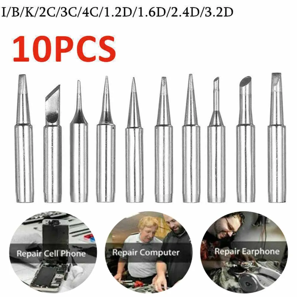 10pcs 900M-T Soldering Iron Tip Set Copper 900M-T Soldering Iron Head Bracket Lead-free Replacement Tips For Welding Accessories
10pcs 900M-T Soldering Iron Tip Set Copper 900M-T Soldering Iron Head Bracket Lead-free Replacement Tips For Welding Accessories