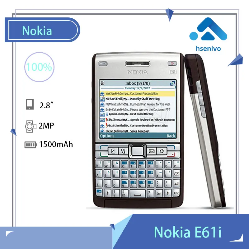 Восстановленный Оригинальный разблокированный телефон Nokia E61i GSM 3G WIFI Symbian OS 9,1 с поддержкой нескольких языков, бесплатная доставка
Восстановленный Оригинальный разблокированный телефон Nokia E61i GSM 3G WIFI Symbian OS 9,1 с поддержкой нескольких языков, бесплатная доставка