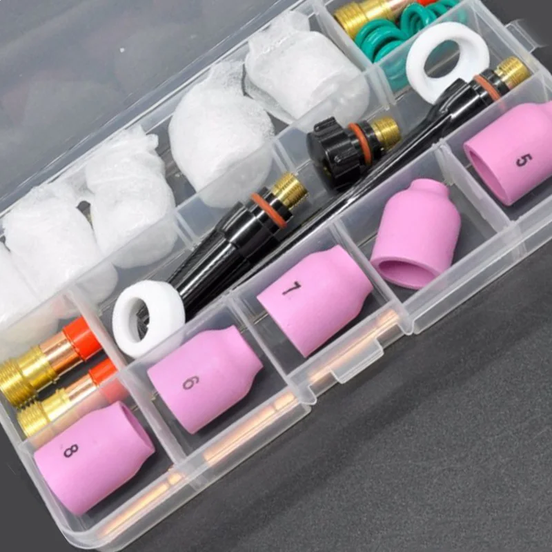 31pcs/Set Argon Arch TIG Torch Accessories Welding Soldering Short Tube Air Mirror For WP-17/18/26 Equipment Kit
31pcs/Set Argon Arch TIG Torch Accessories Welding Soldering Short Tube Air Mirror For WP-17/18/26 Equipment Kit