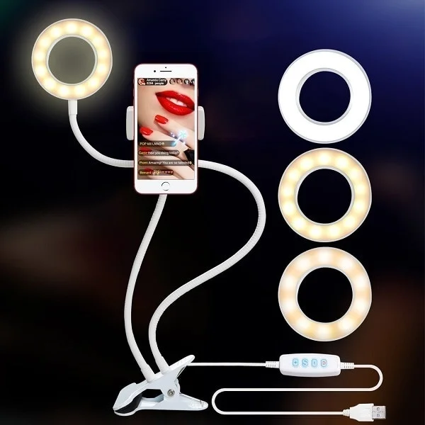 Mobile Phone Makeup Fill Light Live Grip Three-Speed Adjustment Fill Light Multi-Function Vientiane Hose Rotating Folding Clip
Mobile Phone Makeup Fill Light Live Grip Three-Speed Adjustment Fill Light Multi-Function Vientiane Hose Rotating Folding Clip