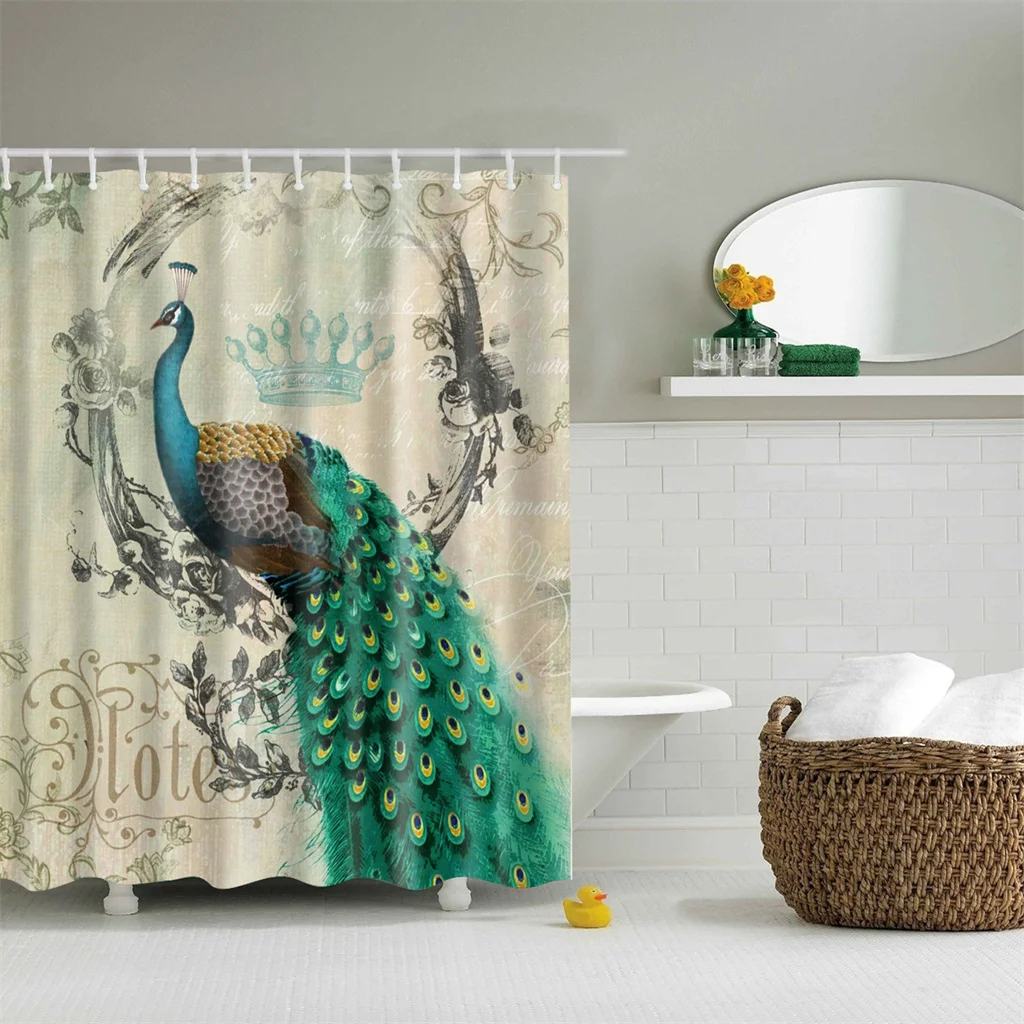 Ready-made Peacock Animal Bird Owl Flamingo Waterproof Shower Curtains Transparant Plastic For Bathroom Sets Fabric Hooks Rings
Ready-made Peacock Animal Bird Owl Flamingo Waterproof Shower Curtains Transparant Plastic For Bathroom Sets Fabric Hooks Rings