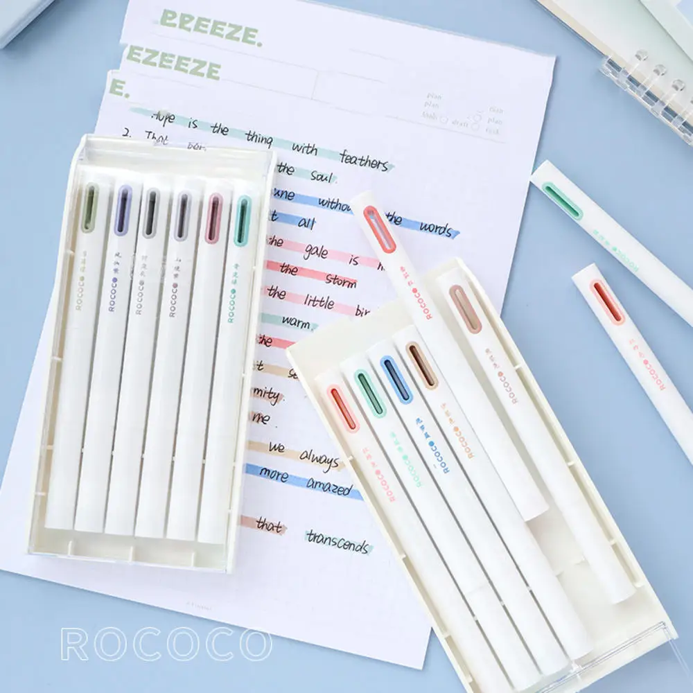 6 Pieces/Set Student Highlighter Kawaii Stationery Colorful Marking School Supplies Rococo Fluorescent Pen Girl Student Gift
6 Pieces/Set Student Highlighter Kawaii Stationery Colorful Marking School Supplies Rococo Fluorescent Pen Girl Student Gift