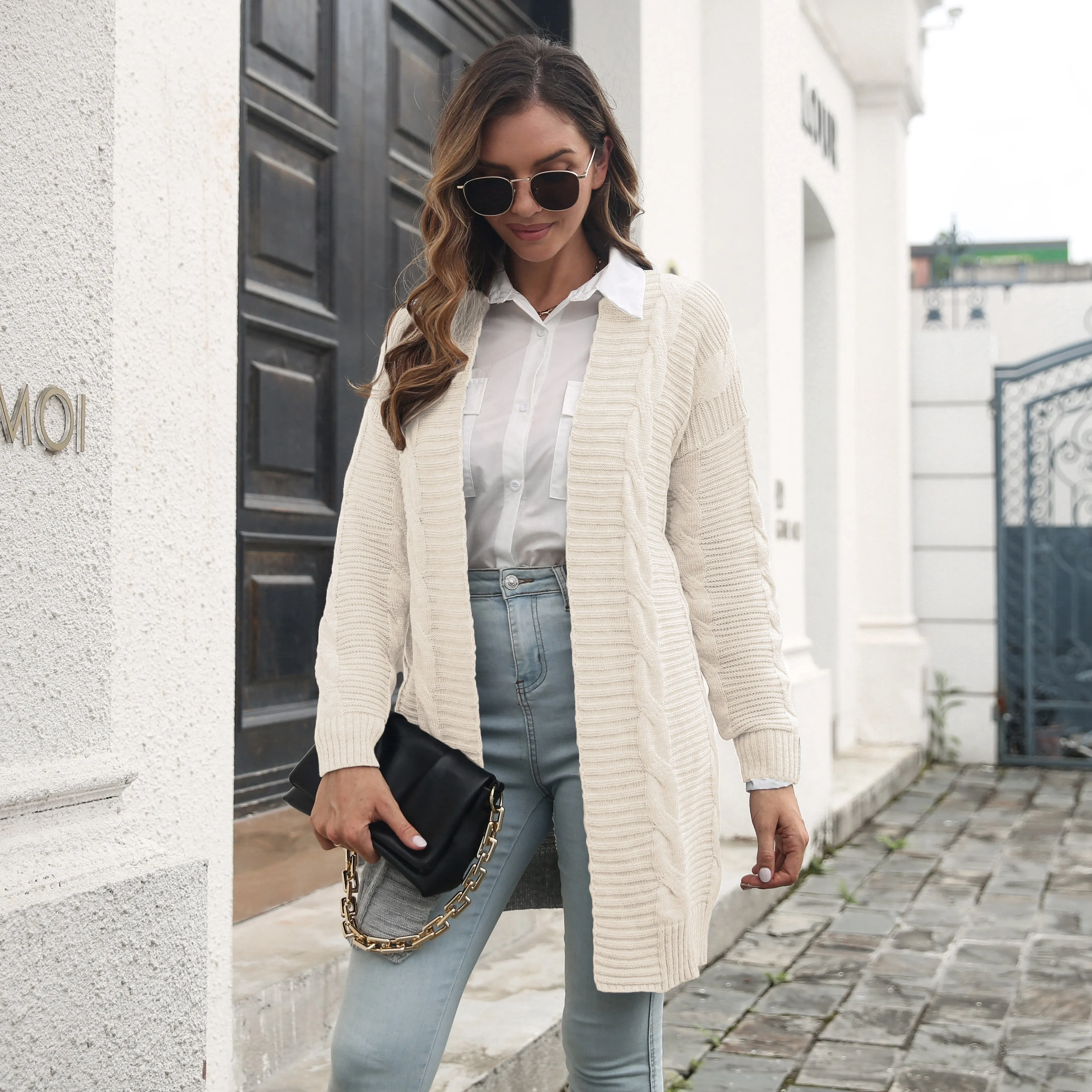 2023 Fashion Mid Length Knitted Cardigan Long Sleeve Loose Sweater Women's Outwear Top Y2k
2023 Fashion Mid Length Knitted Cardigan Long Sleeve Loose Sweater Women's Outwear Top Y2k