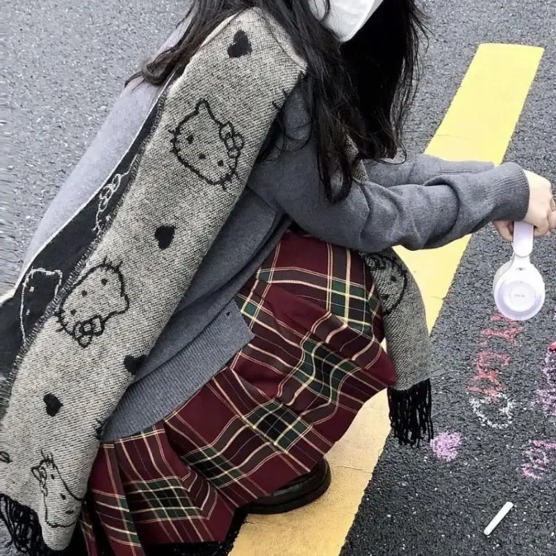 Kawaii Sanrios Anime Hello Kitty New Section Autumn Winter Japanese Cartoon Cute Teenage Heart Knitting Scarf Christmas Gifts
Kawaii Sanrios Anime Hello Kitty New Section Autumn Winter Japanese Cartoon Cute Teenage Heart Knitting Scarf Christmas Gifts