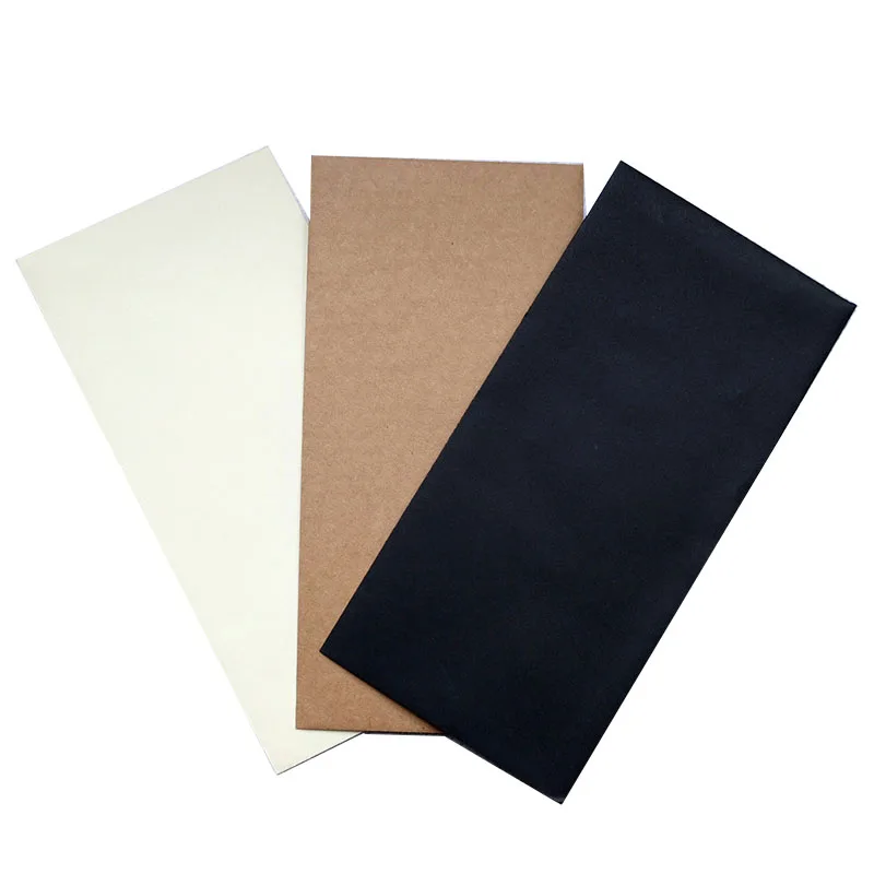 

50Pcs Wholesale Vintage Kraft Paper Envelopes Blank A4 triangle cowhide Handmade black Set Writing Christmas Invitations 22*11CM