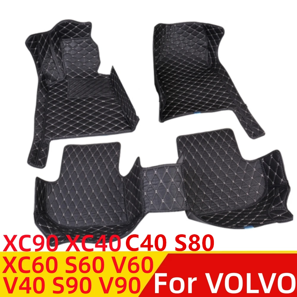 

Автомобильные коврики для VOLVO S40 XC90 XC40 XC60 S60 V60 V40 S90 V90 S80 C40, Водонепроницаемые кожаные передние и задние напольные коврики