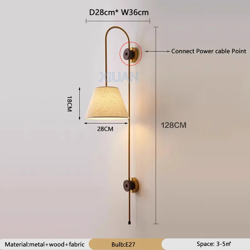 Настенный светильник XIUAN, тканевый, E27
Настенный светильник XIUAN, тканевый, E27