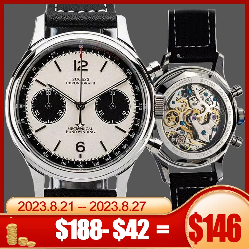 Sugess Chronograph Mechanical Mens Watch Sapphire 38mm Pilot Swan Neck Seagull Movement st1901 Movement Watch For Men Waterproof
Sugess Chronograph Mechanical Mens Watch Sapphire 38mm Pilot Swan Neck Seagull Movement st1901 Movement Watch For Men Waterproof