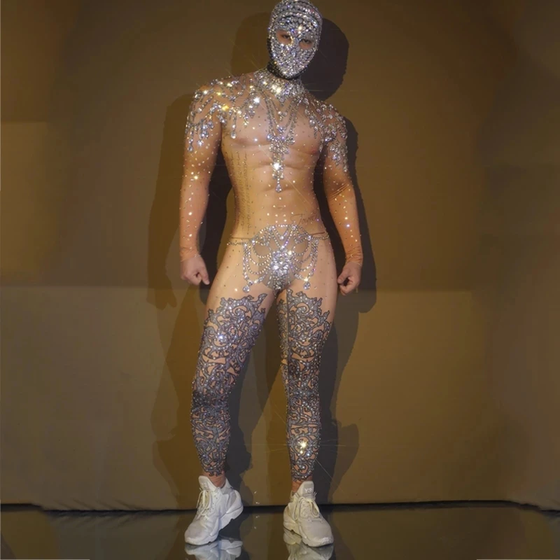 Male Gogo Dancer Costume Festival Outfit Clubwear Sexy Rhinestones Men Rompers Muscle Man Nude Print Jumpsuit Stones Headwear
Male Gogo Dancer Costume Festival Outfit Clubwear Sexy Rhinestones Men Rompers Muscle Man Nude Print Jumpsuit Stones Headwear