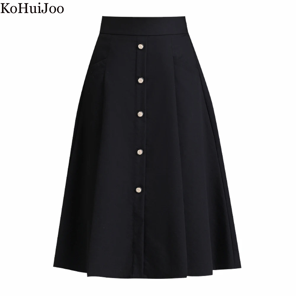 KoHuiJoo A Line Skirt High Waisted 2022 Spring Summer New Korean Women Plus Size Pleated Skirst Casual Skirt With Button M-4XL 
KoHuiJoo A Line Skirt High Waisted 2022 Spring Summer New Korean Women Plus Size Pleated Skirst Casual Skirt With Button M-4XL