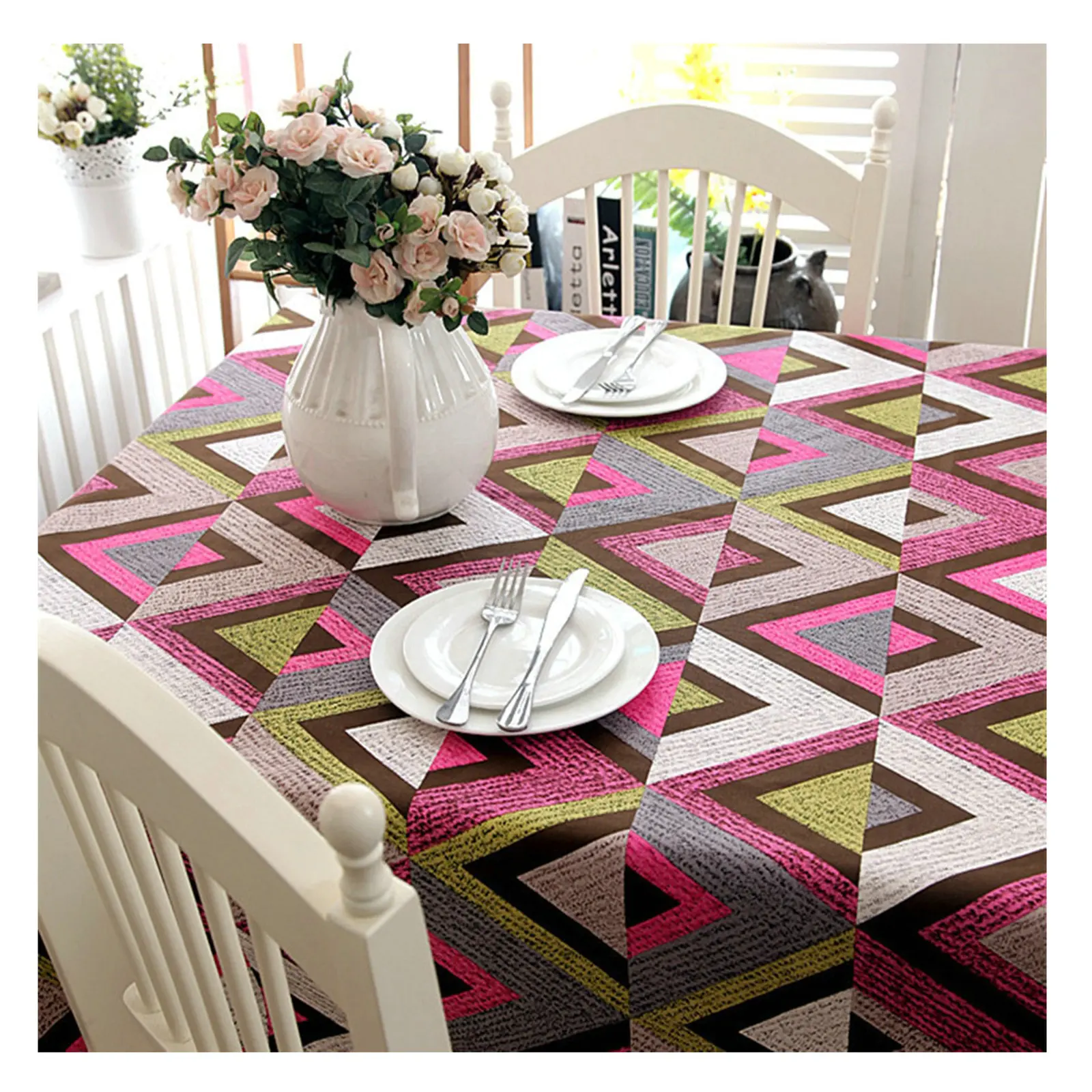 Tablecloth Outdoor Canvas Geometric Triangle Printed Pink Green Rectangle Modern Non Slip Kitchen Dining Decor
Tablecloth Outdoor Canvas Geometric Triangle Printed Pink Green Rectangle Modern Non Slip Kitchen Dining Decor