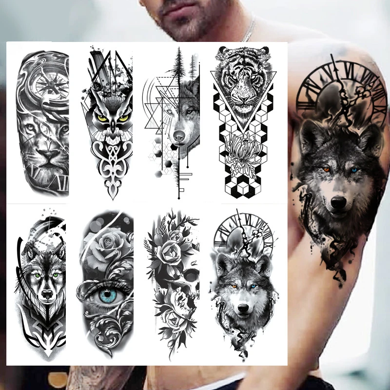 Small Full-Arm Waterproof Temporary Tattoo Sticker Wolf Head Tiger Head Flower Tattoo Body Art Sticker Arm Men And Women
Small Full-Arm Waterproof Temporary Tattoo Sticker Wolf Head Tiger Head Flower Tattoo Body Art Sticker Arm Men And Women