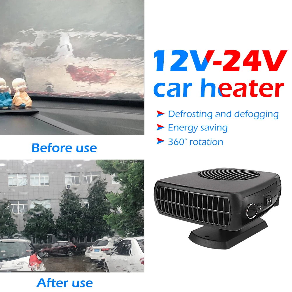 12/24V 200W Portable Auto Car Heater Defroster Demister Electric Heater Windshield 360 Degree Rotation ABS Heating Cooling Fan 
12/24V 200W Portable Auto Car Heater Defroster Demister Electric Heater Windshield 360 Degree Rotation ABS Heating Cooling Fan