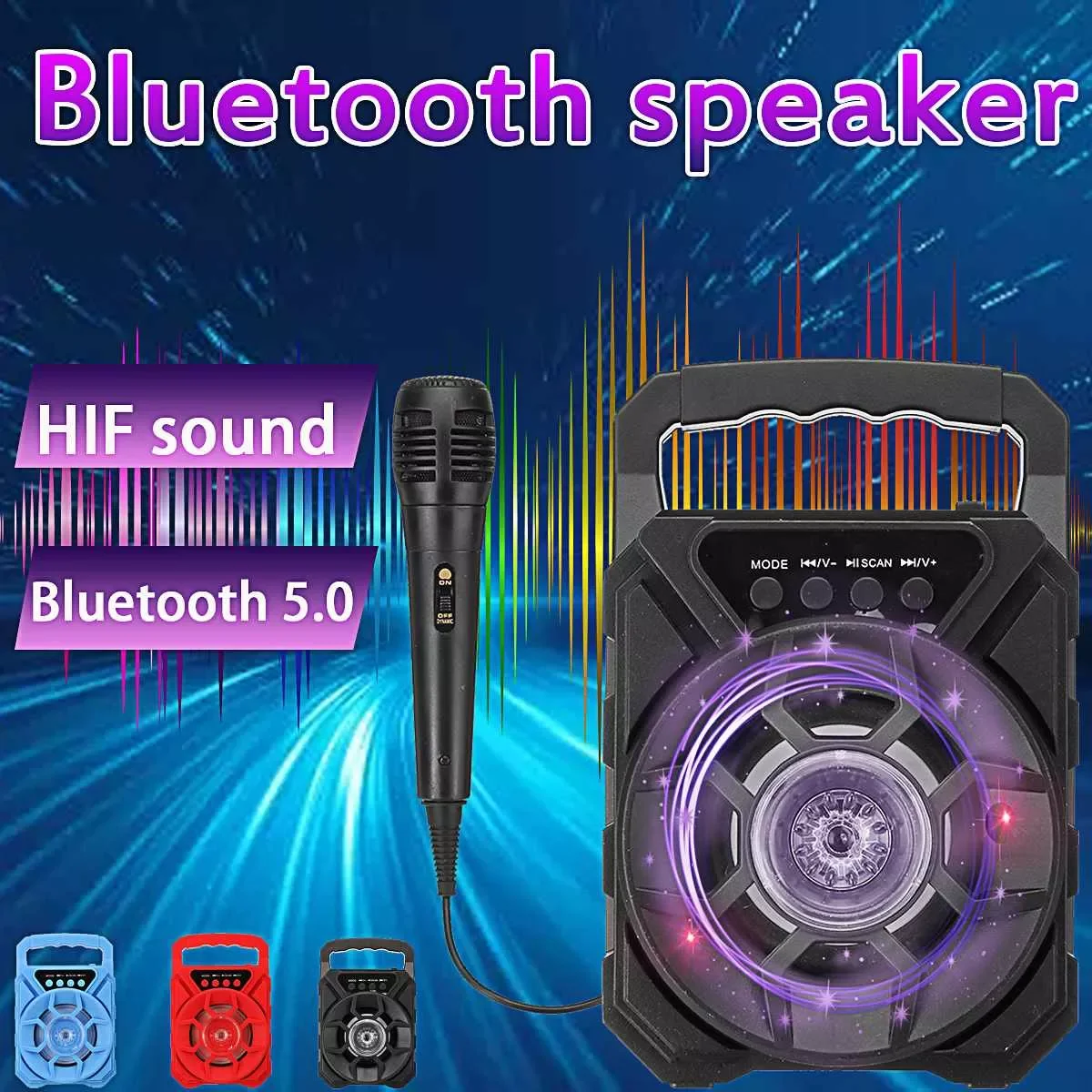 

Portable bluetooth Speaker Wireless Bass Subwoofer Outdoor Speakers 5.0 buletooth AUX TF USB Stereo Loudspeaker Music Box