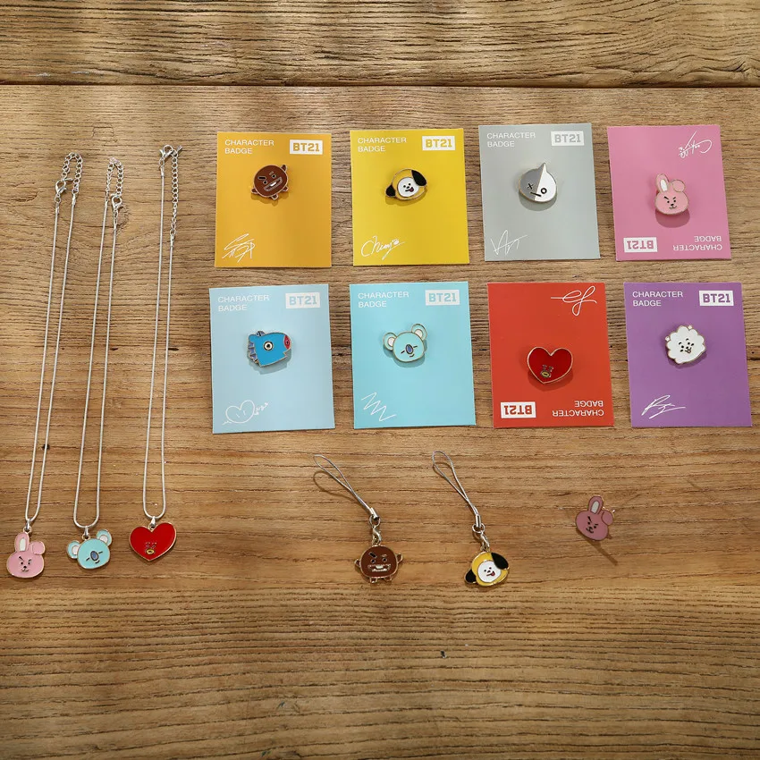 New BT21 Kawaii Cartoon series Metal Badge Necklace Lanyard Bracelet Cartoon Jewelry Peripheral Girl Heart Couple Gift
New BT21 Kawaii Cartoon series Metal Badge Necklace Lanyard Bracelet Cartoon Jewelry Peripheral Girl Heart Couple Gift