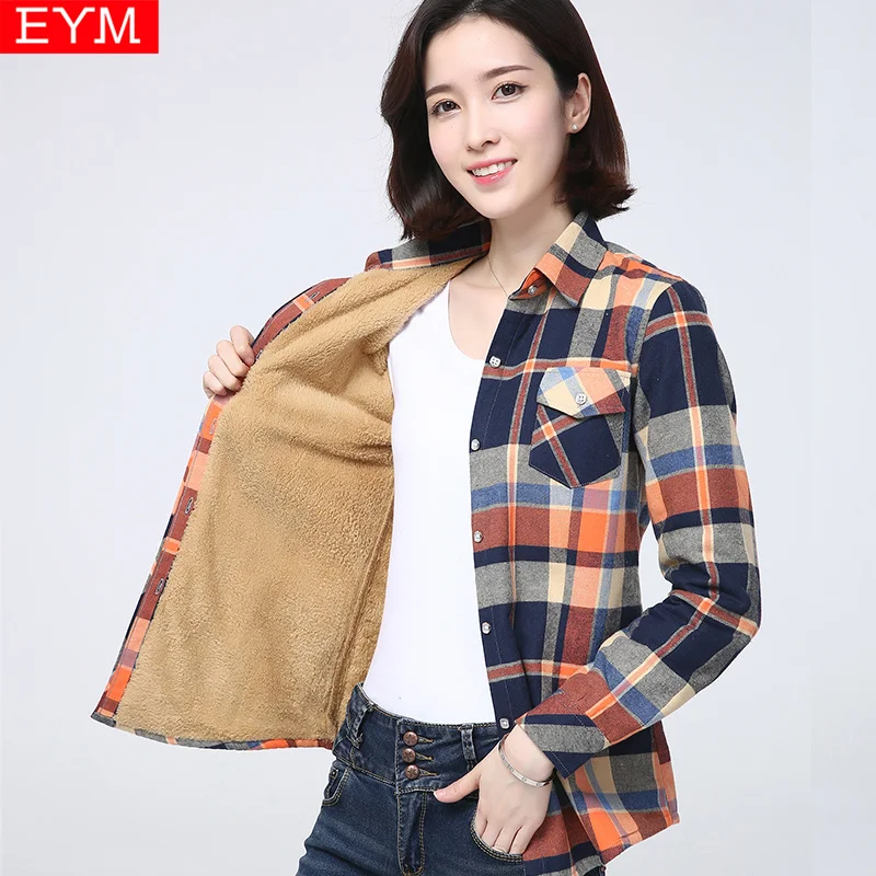 2021 Winter Warm Women Plus Velvet Thicke Plaid Shirt Style Coat Jacket Brand Woman Clothes Fleece Tops Female Casual Outerwear
2021 Winter Warm Women Plus Velvet Thicke Plaid Shirt Style Coat Jacket Brand Woman Clothes Fleece Tops Female Casual Outerwear