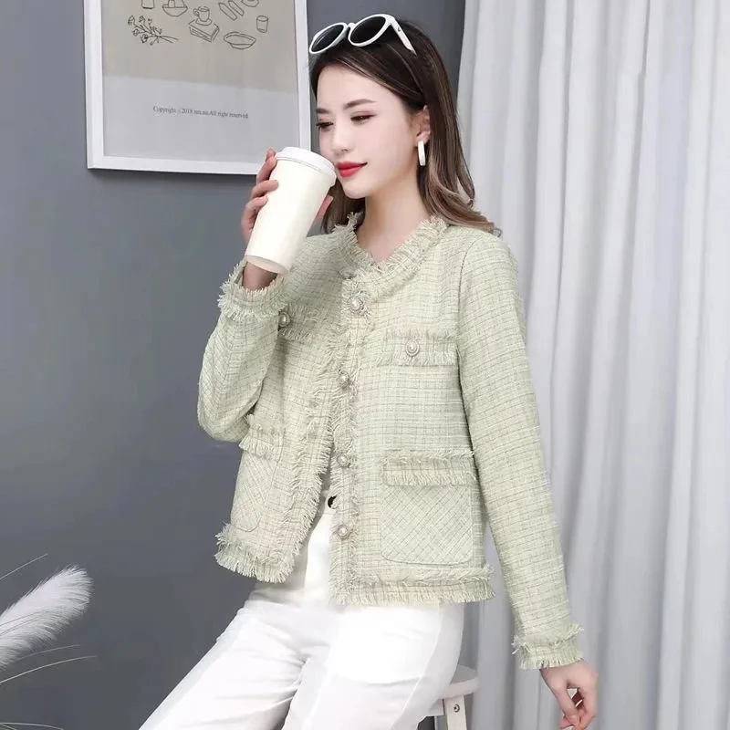 Outerwear Sproing Single Breasted Slim Cardigan Coat Women Korean Fashion Tassel Tweed Jacket
Outerwear Sproing Single Breasted Slim Cardigan Coat Women Korean Fashion Tassel Tweed Jacket