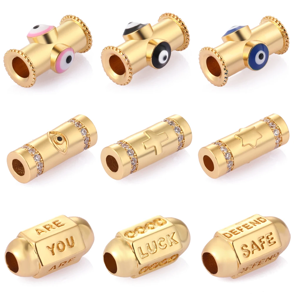 Evil Blue Eye Tube Beads Charms for Jewelry Necklace Bracelet Making Diy Pendant Supplies Gold Color Designer Accessories Copper
Evil Blue Eye Tube Beads Charms for Jewelry Necklace Bracelet Making Diy Pendant Supplies Gold Color Designer Accessories Copper