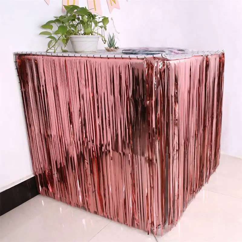 275x74cm Raindrop Table Skirt Christmas Decorations Foil Fringe Holiday Table Skirts Metallic Tinsel Wedding Party Decoration
275x74cm Raindrop Table Skirt Christmas Decorations Foil Fringe Holiday Table Skirts Metallic Tinsel Wedding Party Decoration