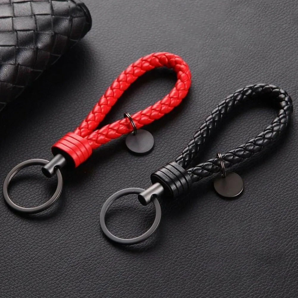 1x Keyring Leather Strap Braided Rope Keychain Universal Black/Red Handmade Leather Rope Key Chain Tungsten Steel Key Ring Car A
1x Keyring Leather Strap Braided Rope Keychain Universal Black/Red Handmade Leather Rope Key Chain Tungsten Steel Key Ring Car A