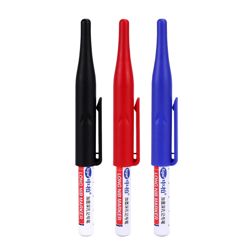 Sipa 3 Pcs 30mm Long Head Deep Hole Marker Multifunction Long Nosed Marker Deep Drill Hole Carpenter Mark Marker Pen
Sipa 3 Pcs 30mm Long Head Deep Hole Marker Multifunction Long Nosed Marker Deep Drill Hole Carpenter Mark Marker Pen