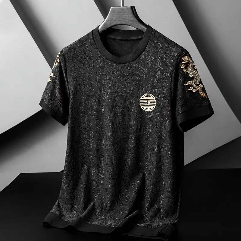 brand High end luxury dragon embroidery short sleeve t-shirt men's spring and summer 2023 casual loose large top fashion
brand High end luxury dragon embroidery short sleeve t-shirt men's spring and summer 2023 casual loose large top fashion