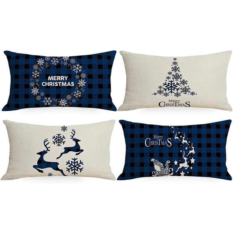 Christmas Pillow Covers 12X20, Farmhouse Buffalo Plaid Christmas Decorations Throw Pillows Set Of 4 For Couch Sofa
Christmas Pillow Covers 12X20, Farmhouse Buffalo Plaid Christmas Decorations Throw Pillows Set Of 4 For Couch Sofa
