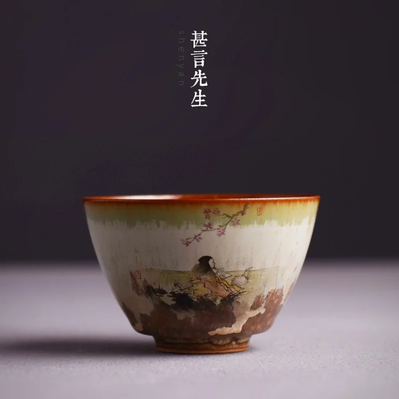 Mr. Shi Yan имитация дерева Fire Cup ручная роспись, новый цвет, зеленая чашка Магнолия, высокая температура, печь, выпечка, чашка, чайная чашка, чай 
Mr. Shi Yan имитация дерева Fire Cup ручная роспись, новый цвет, зеленая чашка Магнолия, высокая температура, печь, выпечка, чашка, чайная чашка, чай