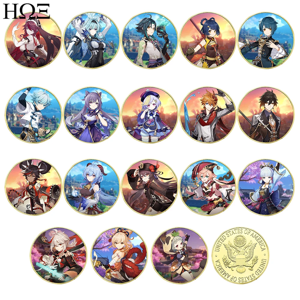 2022 New Genshin Impact Game Peripheral Commemorative Coins Hu Tao Gan Yu Xiao Zhong Li Coin Collection Gift Wholesale
2022 New Genshin Impact Game Peripheral Commemorative Coins Hu Tao Gan Yu Xiao Zhong Li Coin Collection Gift Wholesale
