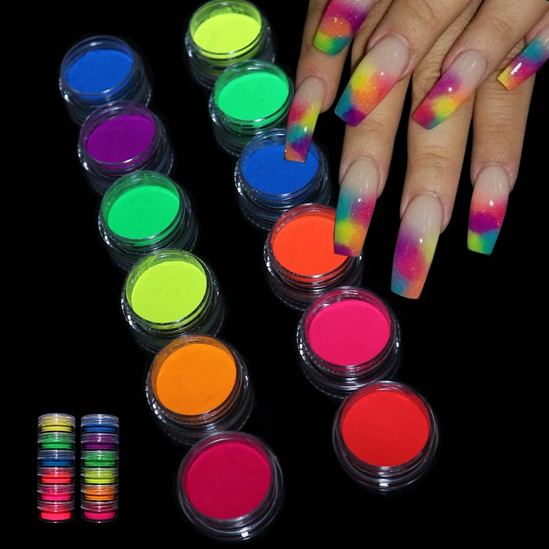 Neon Phosphor Pigment Powder Fluorescent Nail Glitter Set Shinny Ombre Chrome Dust DIY Gel Polish Manicure Nails Art Decoration
Neon Phosphor Pigment Powder Fluorescent Nail Glitter Set Shinny Ombre Chrome Dust DIY Gel Polish Manicure Nails Art Decoration