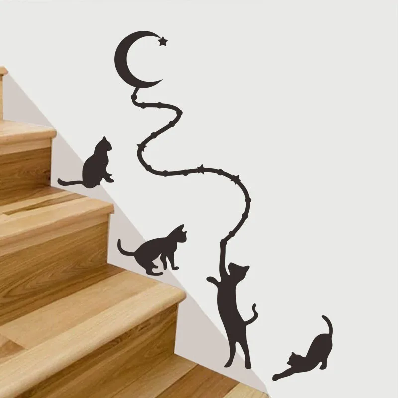 Four cats with the moon Carved Wall Sticker for Living room staircase home decoration Mural Decals wallpaper animal stickers
Four cats with the moon Carved Wall Sticker for Living room staircase home decoration Mural Decals wallpaper animal stickers
