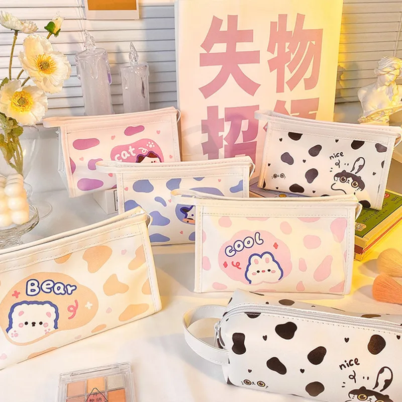 Пенал большой емкости, чехол для карандашей и ручек, водонепроницаемые школьные портфели, 2 шт.