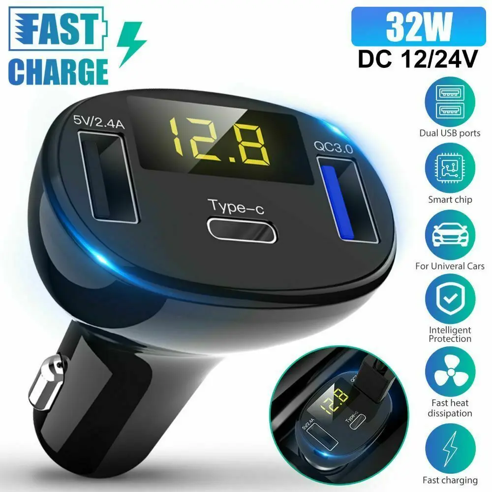 5V/2.4A Type-C & USB & QC3.0 Quickly Smart Charging Car Charger Dock For iOS/Android Mobile Devices 
5V/2.4A Type-C & USB & QC3.0 Quickly Smart Charging Car Charger Dock For iOS/Android Mobile Devices