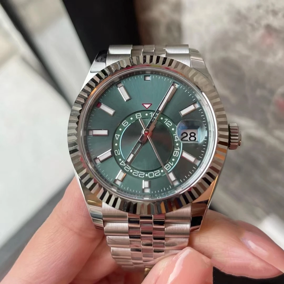 Высококачественные мужские часы, автоматические механические часы из нержавеющей стали, зеленые, черные, белые, календарь, отображение месяца, двойное Отображение времени в ночное время
Высококачественные мужские часы, автоматические механические часы из нержавеющей стали, зеленые, черные, белые, календарь, отображение месяца, двойное Отображение времени в ночное время