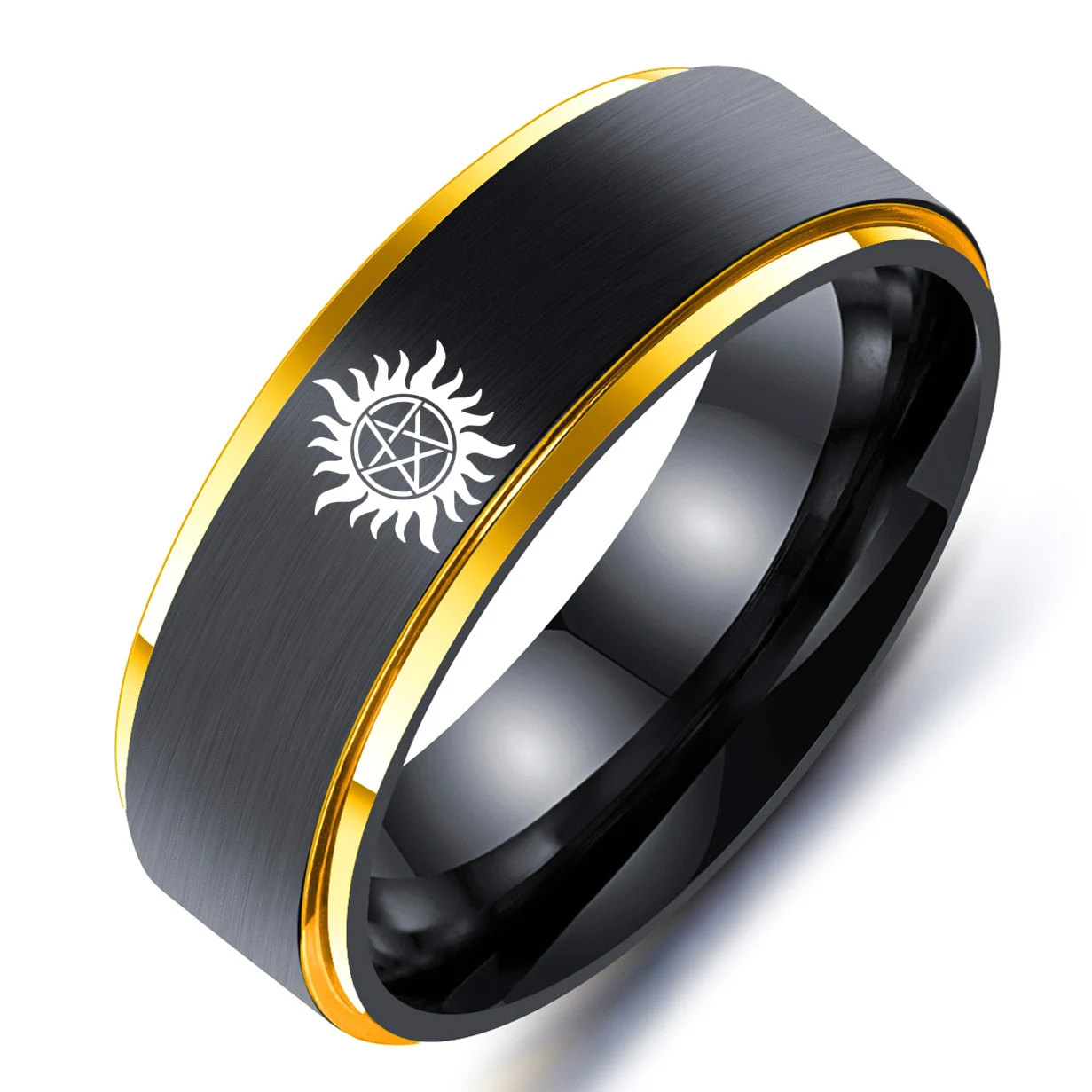 8MM Signet Ring Men's Sun Power Supernatural Ring Titanium Steel Ring For Men Jewelry Wedding Engagement Gifts Accessories
8MM Signet Ring Men's Sun Power Supernatural Ring Titanium Steel Ring For Men Jewelry Wedding Engagement Gifts Accessories