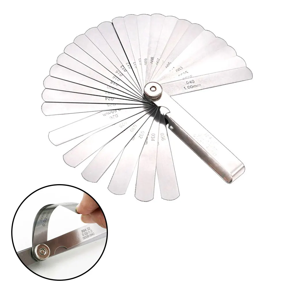 1PC High Precision Metric Feeler Gauge 0.02-1mm 32 Blades Measure Tool Thumb Notch For Measure Tappet
1PC High Precision Metric Feeler Gauge 0.02-1mm 32 Blades Measure Tool Thumb Notch For Measure Tappet