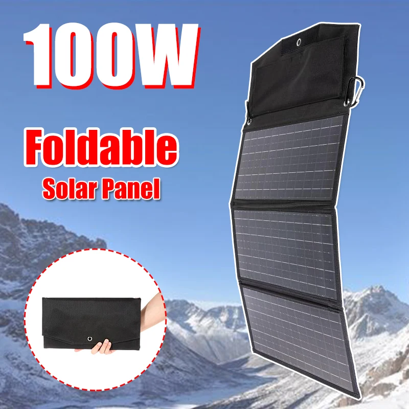 100W Solar Panel Folding Bag Outdoor 18V Dual USB Charging Board Quick Charger Power Bank Emergency Battery for Phone Portable
100W Solar Panel Folding Bag Outdoor 18V Dual USB Charging Board Quick Charger Power Bank Emergency Battery for Phone Portable