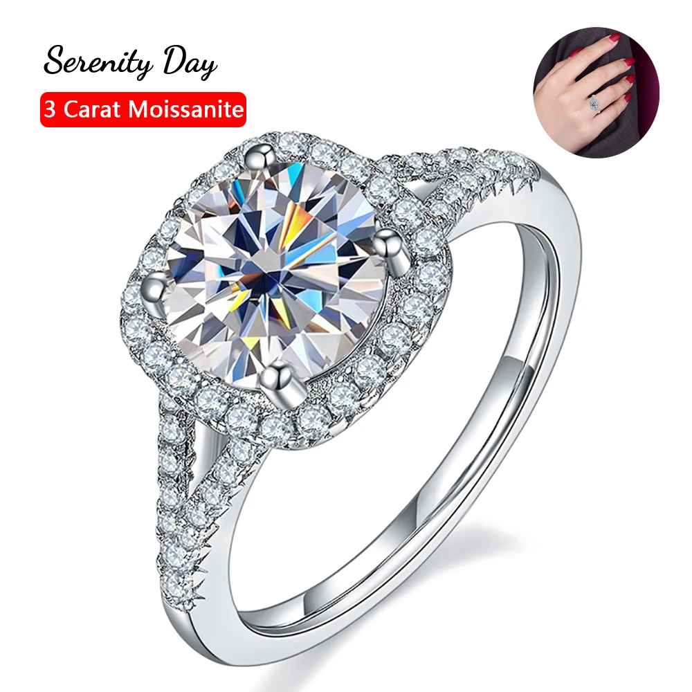 Serenity Day S925 Sterling Silver Luxury Square Bag Band Slightly Inlaid 1.5/2/3 Carat D Color Moissanite Row Rings Women Gift
Serenity Day S925 Sterling Silver Luxury Square Bag Band Slightly Inlaid 1.5/2/3 Carat D Color Moissanite Row Rings Women Gift