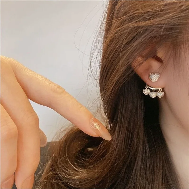 

DQQ Women Popular Trendy 2023 Heart Earrings Diamond Party Gift Fashion Ear Studs Eardrop Jewelry Wholesale