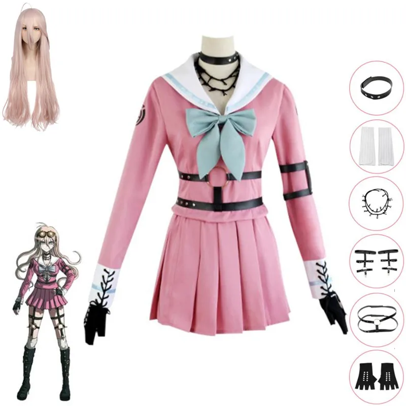 Косплей Миу ирума из «Game Danganronpa Trigger Happy Havoc», Женский костюм с розовой юбкой, парик, ожерелье, аксессуары, костюмы на Хэллоуин, подарок
Косплей Миу ирума из «Game Danganronpa Trigger Happy Havoc», Женский костюм с розовой юбкой, парик, ожерелье, аксессуары, костюмы на Хэллоуин, подарок