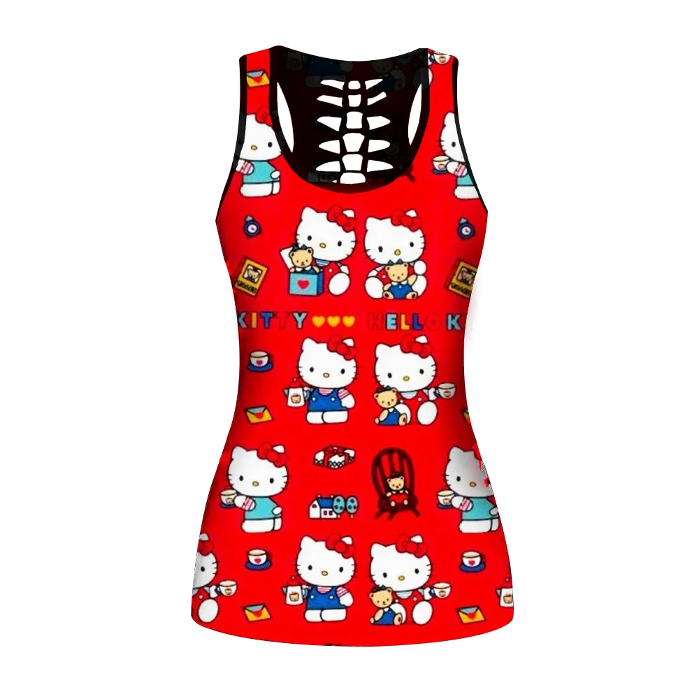 Футболка женская с принтом Hello Kitty, Повседневная Свободная рубашка без рукавов, топ для йоги в стиле Харадзюку, Винтажная Майка, на лето
Футболка женская с принтом Hello Kitty, Повседневная Свободная рубашка без рукавов, топ для йоги в стиле Харадзюку, Винтажная Майка, на лето