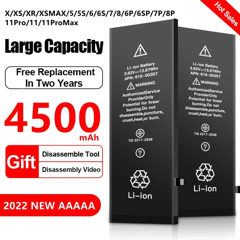 Новый аккумулятор высокой емкости для телефона Apple 5 S SE 6 S 7 8 Plus 10 X Xr Xs Max 11 12 pro max, сменные батареи для iPhone 6 S
Новый аккумулятор высокой емкости для телефона Apple 5 S SE 6 S 7 8 Plus 10 X Xr Xs Max 11 12 pro max, сменные батареи для iPhone 6 S