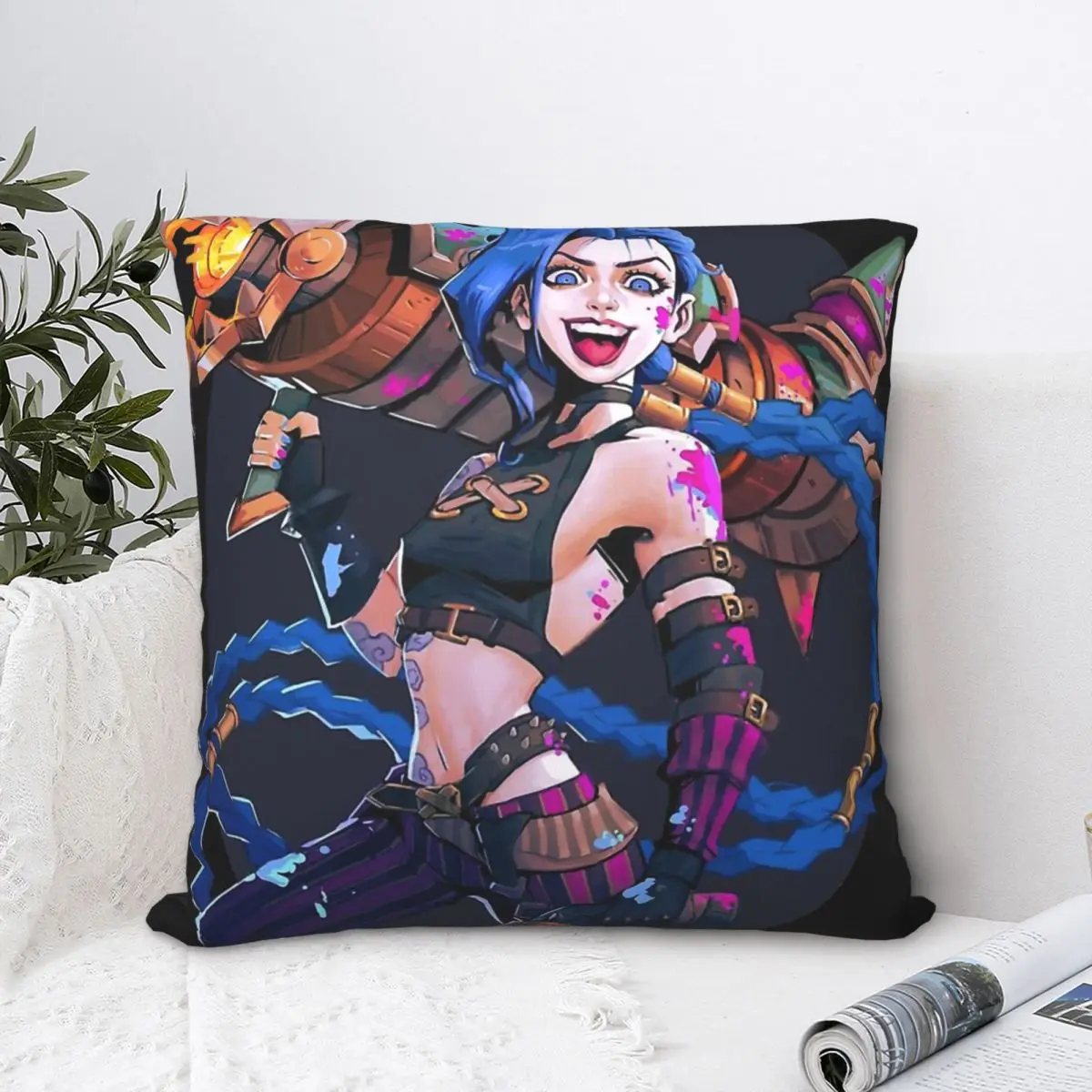 Jinx Polyester Cushion Cover Arcane League of Legends For Sofa Office Decorative Kawaii Hug Pillowcase
Jinx Polyester Cushion Cover Arcane League of Legends For Sofa Office Decorative Kawaii Hug Pillowcase