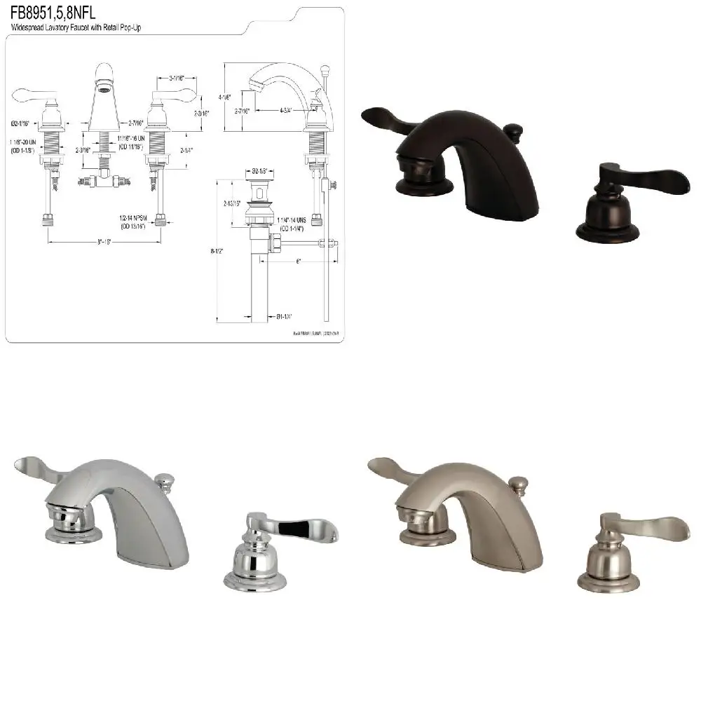 Gorgeous, Sophisticated French NuWave Oil Rubbed Bronze Widespread Bathroom Faucet
Gorgeous, Sophisticated French NuWave Oil Rubbed Bronze Widespread Bathroom Faucet