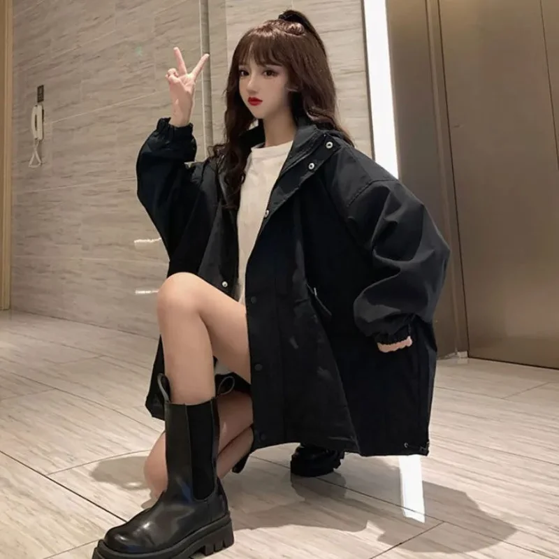 Women Casual Windbreaker All-Match Hooded Top Streetwear 2023 Spring Autumn New Korean Loose Jacket Trend Women's Coat E872
Women Casual Windbreaker All-Match Hooded Top Streetwear 2023 Spring Autumn New Korean Loose Jacket Trend Women's Coat E872