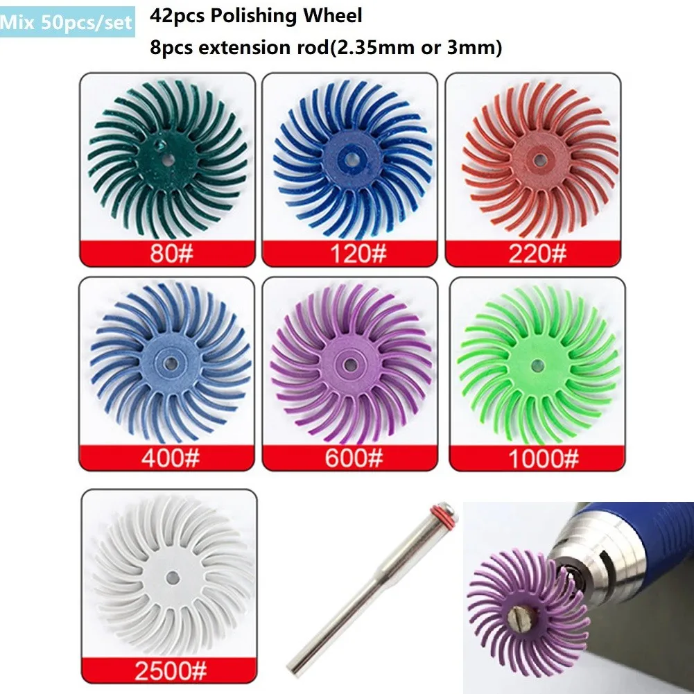 50PCS Radial Bristle Disc Kit Abrasive Brush Polishing Wheel For Rotary Tool For Deburring Cleaning Finishing And Polishing
50PCS Radial Bristle Disc Kit Abrasive Brush Polishing Wheel For Rotary Tool For Deburring Cleaning Finishing And Polishing
