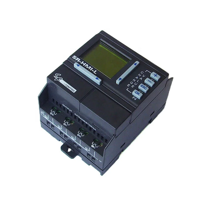 SR-12MTDC PLC controller for air compressor DC12/24V 8 points DC input (with 6 points analog ) , 4 points transistor output
SR-12MTDC PLC controller for air compressor DC12/24V 8 points DC input (with 6 points analog ) , 4 points transistor output