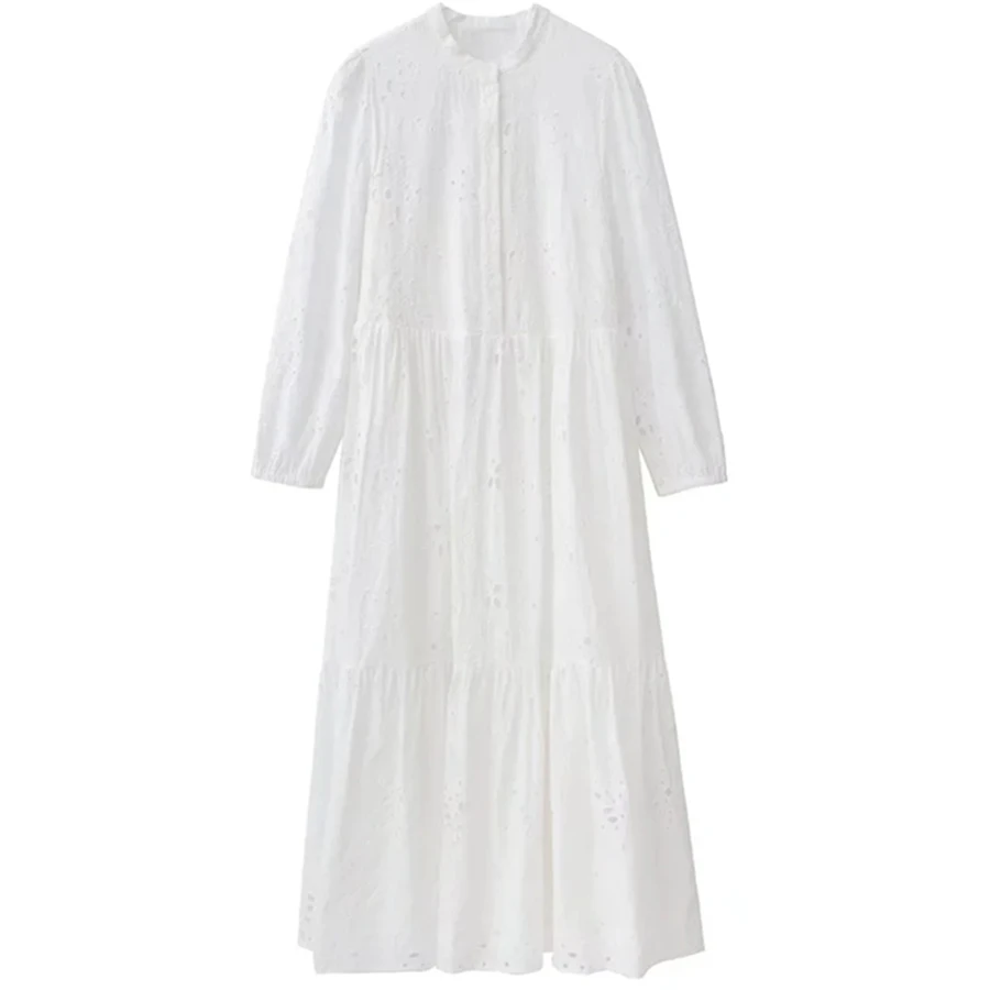 Maxdutti 2022 France Style Indie Folk Pure Cotton White Lace Embroidery Long Shirt Summer Dress Fashion Elegant Maxi Dress
Maxdutti 2022 France Style Indie Folk Pure Cotton White Lace Embroidery Long Shirt Summer Dress Fashion Elegant Maxi Dress