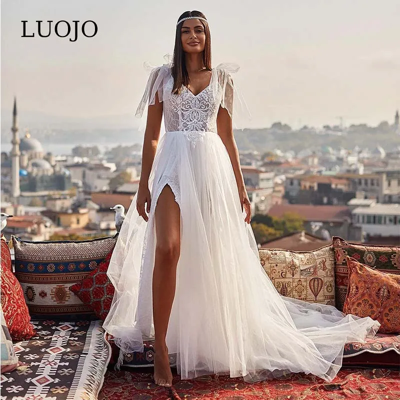 LUOJO Vestidos De Novia A-line Split Sleeveless Corset Back Wedding Dresses Tea-length Bridal Gowns For Women 2022 Custom Made
LUOJO Vestidos De Novia A-line Split Sleeveless Corset Back Wedding Dresses Tea-length Bridal Gowns For Women 2022 Custom Made