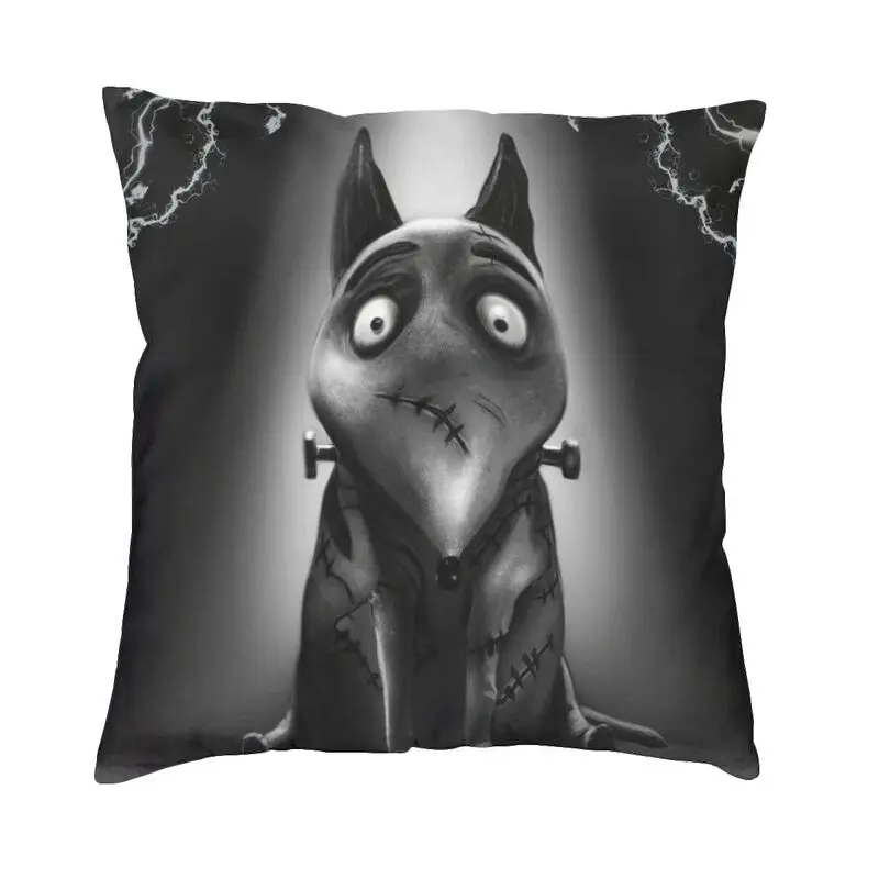

Frankenweenie Sparkly Dog Cushion Cover Tim Burton Horror Movie Floor Pillow Case for Sofa Fashion Pillowcase Home Decorative